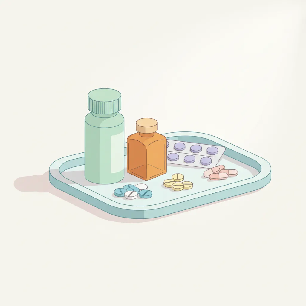 偽造薬の錠剤と本物の医薬品を並べて比較し、その違いを明確に示す