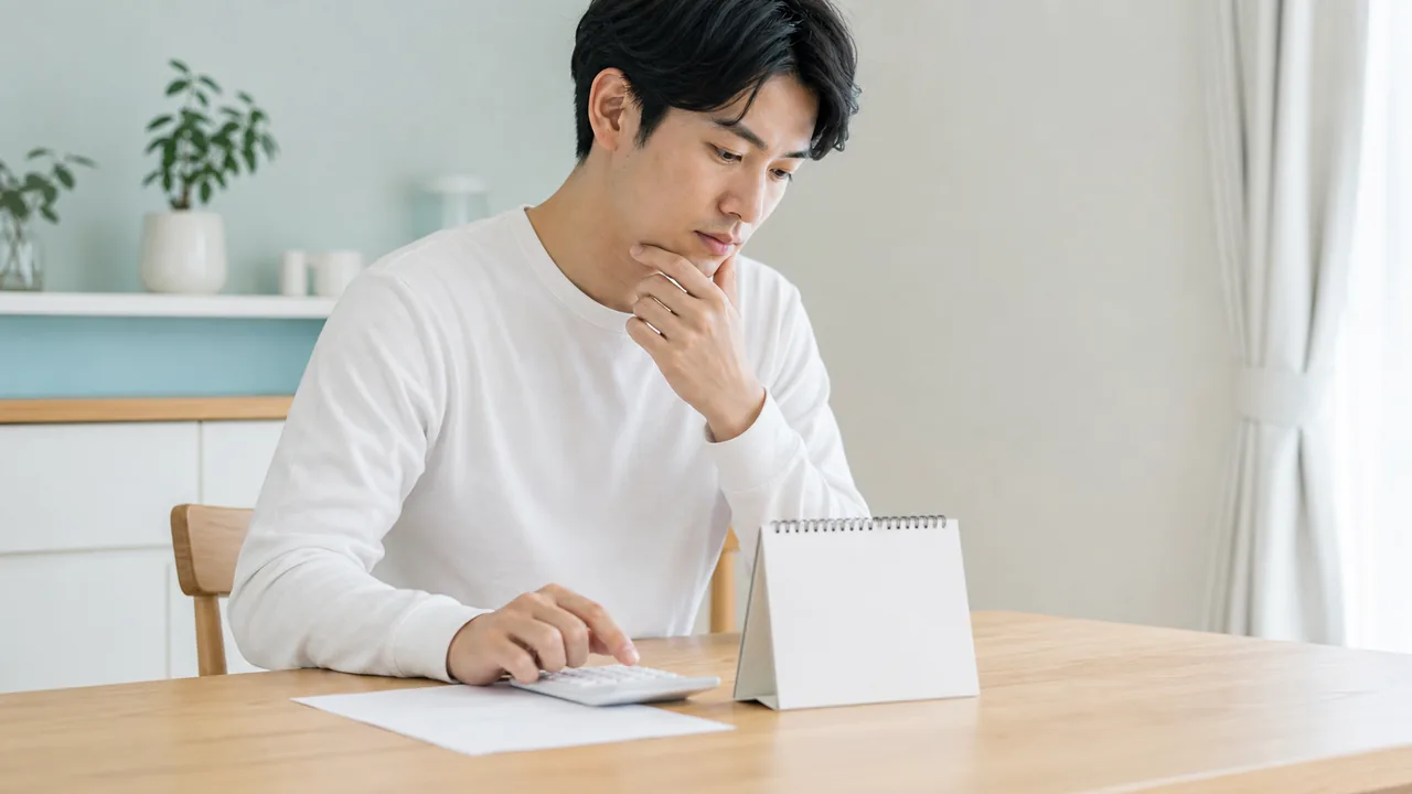 ニキビ治療の薬代と受診予定を自宅で整理する成人男性