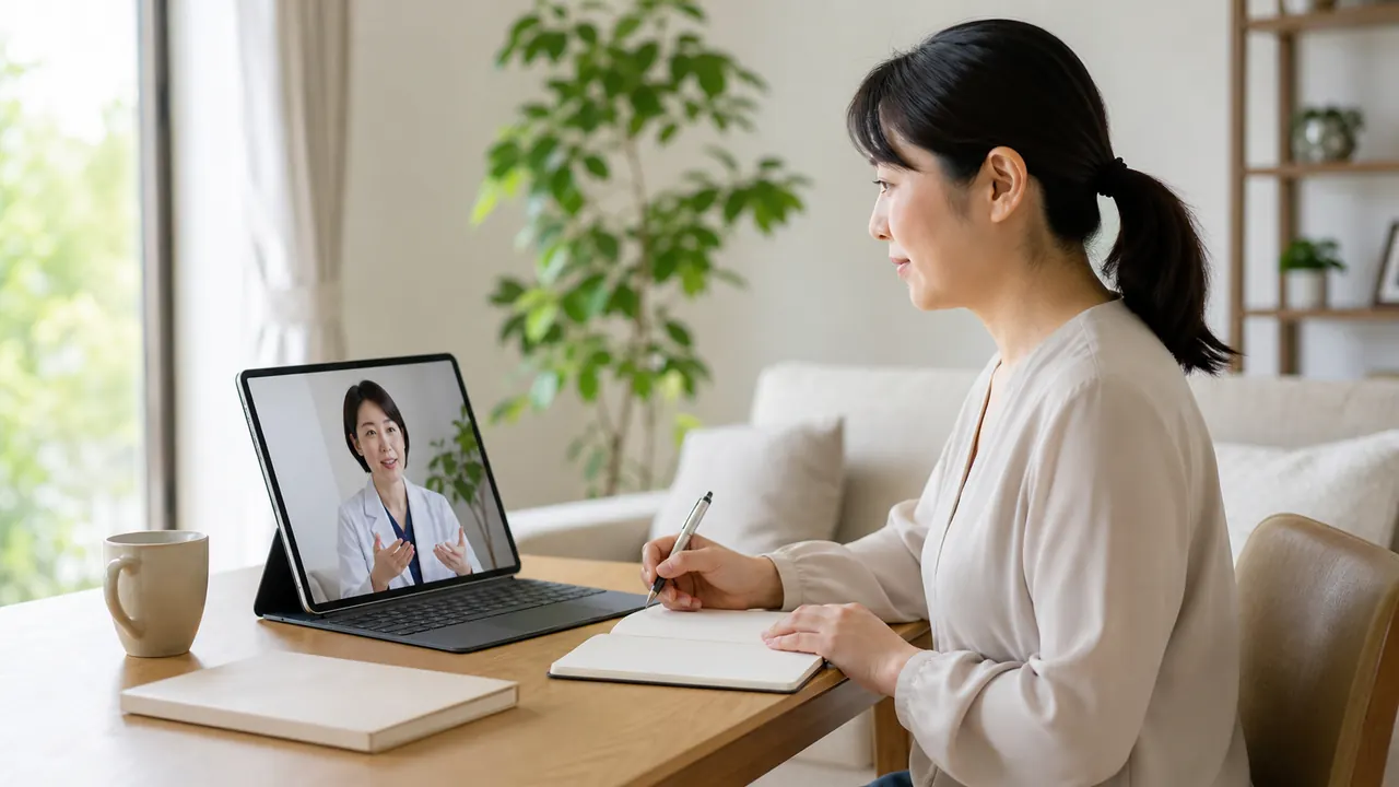メディカルダイエットの経過と副作用をオンライン再診で確認する様子