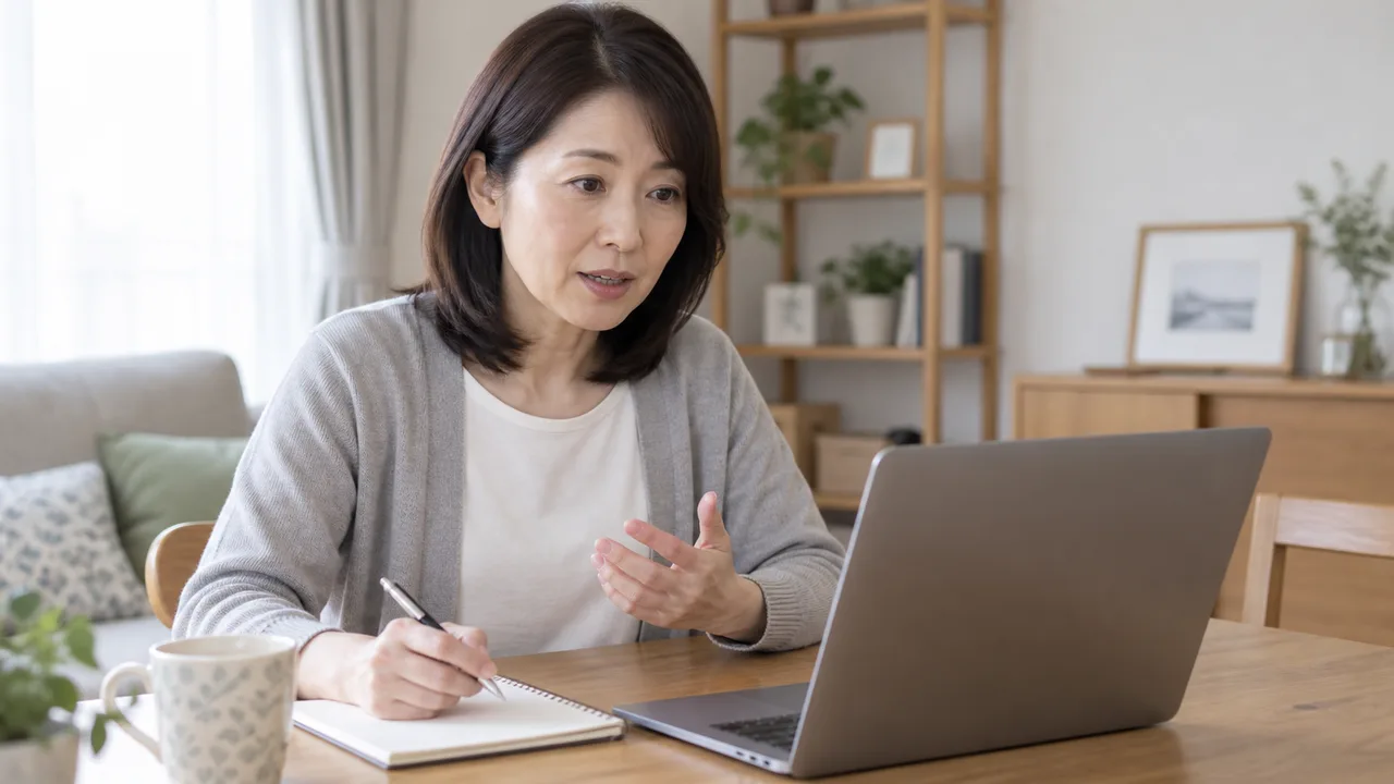 ダイエット薬についてオンラインで医師に相談する女性
