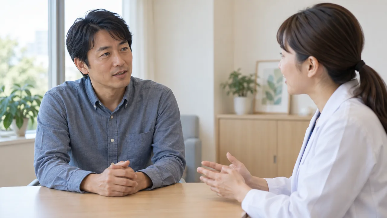 遺伝情報の受け止め方について専門家と相談する場面