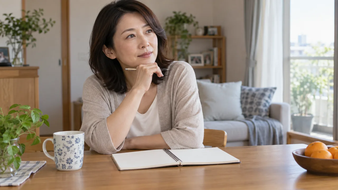 家族の健康について分かる範囲を整理する女性