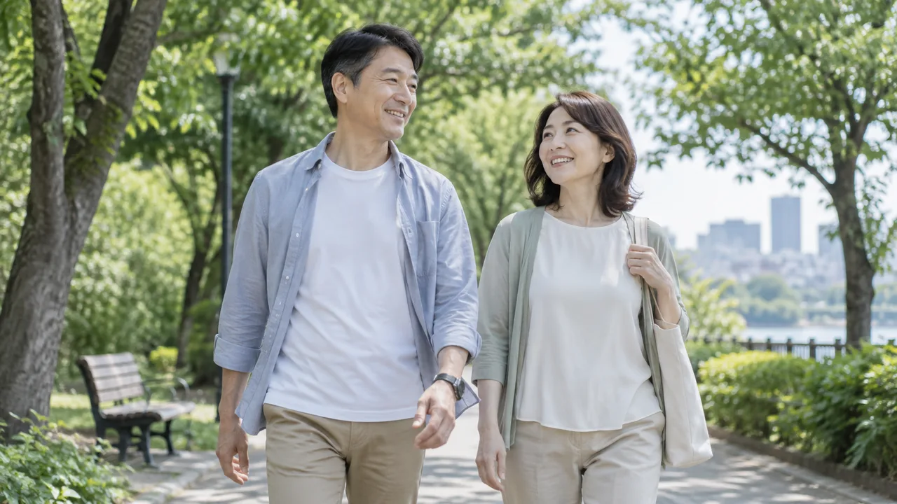 生活の中で無理なく運動を続ける男女