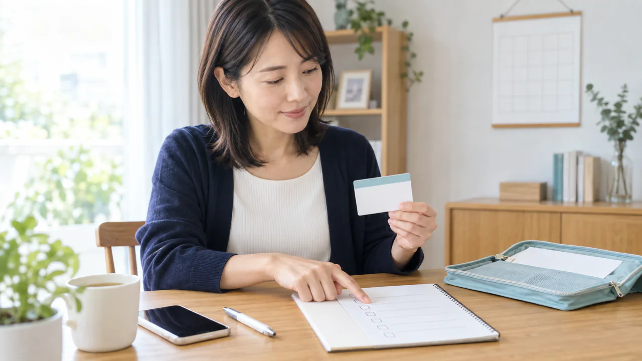 手術予定と持病をメモして診察の準備をする成人女性