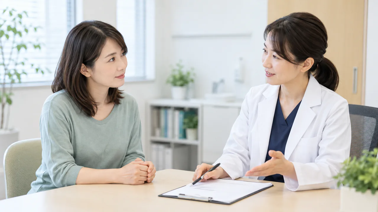 オゼンピックの使用可否について医師へ相談する成人女性