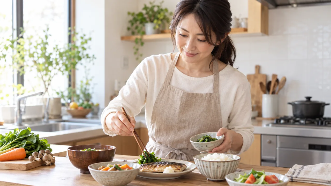 無理な食事制限を避けて日常の食事を整える女性